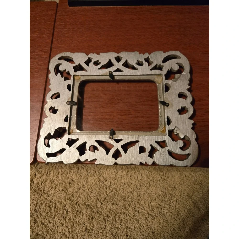 Vintage Ornate Scroll Leaf Picture Frame Metallic Champagne Gold Silver Finish